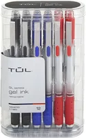 TUL GL Series Retractable Gel Pens, Medium Point, 0.7 mm, Silver Barrel, Assorted Business Inks, Pack Of 12 Pens