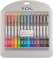 TUL Retractable Gel Pens, Bullet Point, 0.7 mm, Gray Barrel, Assorted Standard And Bright Ink Colors, Pack Of 14