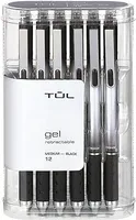 TUL Gel Pens, Retractable, Medium Point, 0.7 mm, Gray Barrel, Black Ink, Pack Of 12