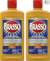 Brasso Metal Polish, 8 Oz Bottle for Brass, Copper, Stainless, Chrome, Aluminum, Pewter & Bronze