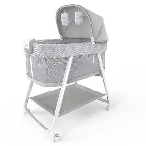 Ingenuity Lullanight Soothing Bassinet for Baby with Locking Wheels and-Night-Light