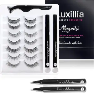 Luxillia (Clear + Black) Magnetic Eyeliner with Eyelashes Kit