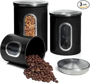 Mixpresso's 3-Piece Black Canister Set