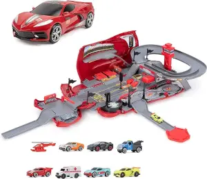 Micro Machines Corvette Raceway Transforming Corvette into Raceway Playset