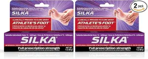 Silka Anti-Fungal Cream Twin Pack, Clinical Anti-Fungus Foot Treatment, Jock Itch & Ringworm Remedy