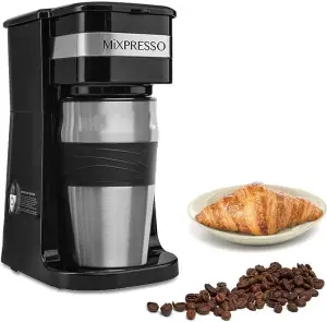 Mixpresso's 2-In-1 Single Cup Coffee Maker & Travel Mug Combo