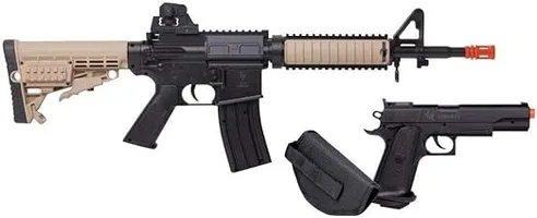 Warrior Protection Spring-Powered Airsoft Rifle And Pistol Kit