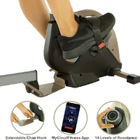 EXERPEUTIC Bluetooth Under Desk Exercise Bike with Extendable Chair Hook