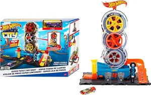 Hot Wheels City Super Twist Tire Shop Playset