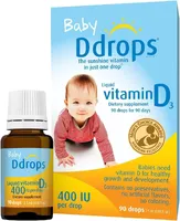Ddrops 1072834 400 IU Liquid Vitamin D3 Baby Vitamin D Drops