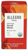 Allegro Tea, Organic Decaf Black Tea Bags