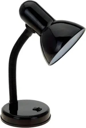 Simple Designs LD1003-BLK Basic Metal Flexible Hose Neck Desk Lamp