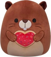 Squishmallow Original 8-Inch Chip Brown Beaver Holding Heart Cookie