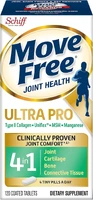 Move Free Ultra Pro with Quadruple Action Joint Support - Type 2 Collagen MSM Calcium Fructoborate & Manganese