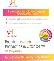 vH essentials Probiotics with Prebiotics and Cranberry Feminine Health Supplement