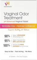 vH essentials Vaginal Odor Treatment - pH Balanced Vaginal Suppositories - 6 Tablets With Applicator